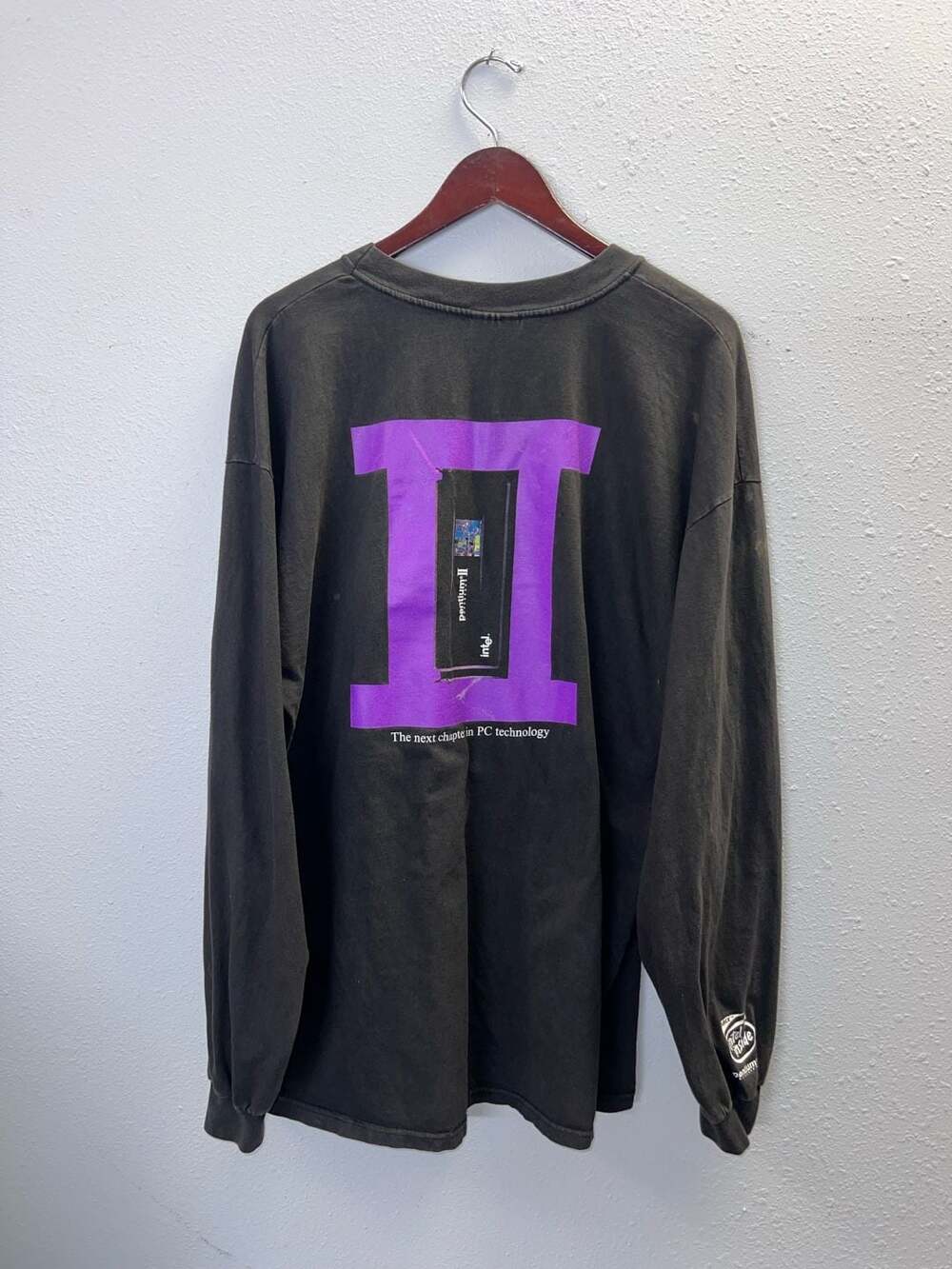 Vintage 90s Intel Pentium II Long Sleeve Shirt XXL Hanes Beefy T Tech Promo 0411